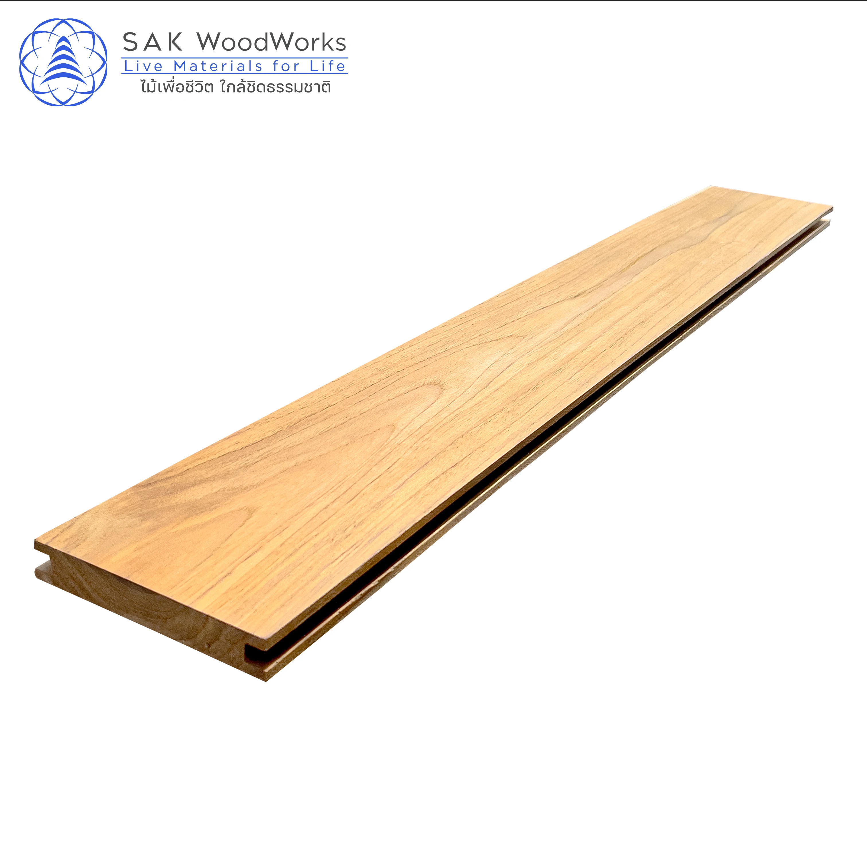 22 x 140 mm. x 2 m. Thai Teak Decking Boards by SAK WoodWorks Ultimate Outdoor Decking Solution Weather & Termite Resistant