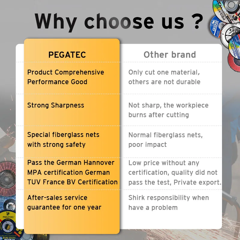 PEGATEC MPA Certificated 14 inch 355mm Alumina Zirconia Metal Grinding Cutting Disc