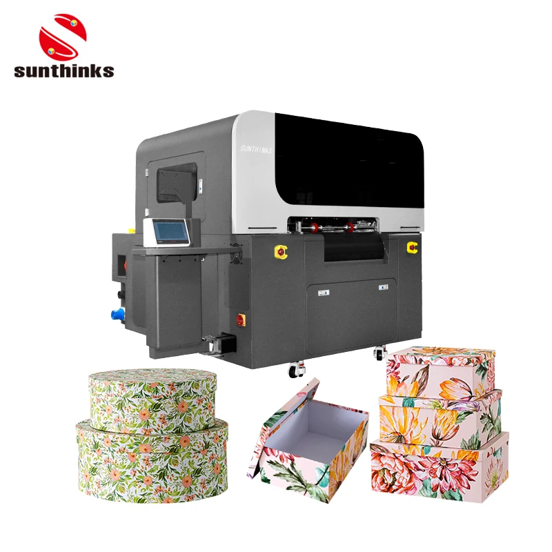 Sunthinks Plastic Cards UV Printing Machine High-Speed Printing Wooden Board Inkjet Printer Single Pass Digital UV Printer