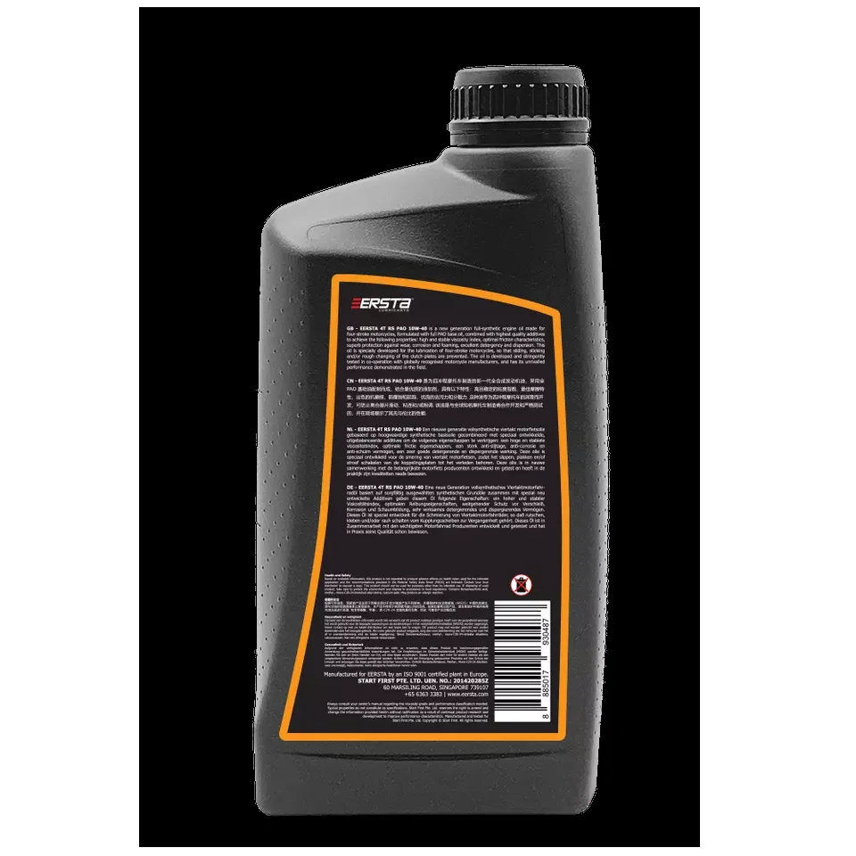 MCO- 4T RS PAO Anti-wear High Performance Fully Synthetic PAO Base Oil Additives 10W40 Motorcycle Engine Oil