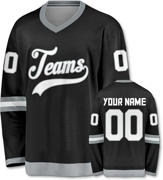 Personalized Custom Hockey Practice Jerseys for Men and Youth Stitched Printed Name Number Logo Ice Hockey Clothing