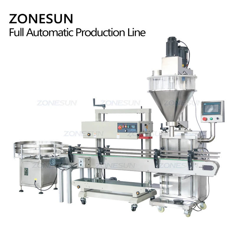 ZONESUN ZS-FAL180Z1 Automatic Stand Pouch Aluminium Foil Gusset Bags Dry Powder Filling and Sealing Machine Line for Milk Powder
