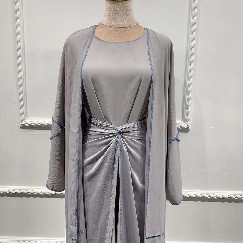 2022 new turkey African robes kaftan abaya style satin silk long gown evening party casual dress