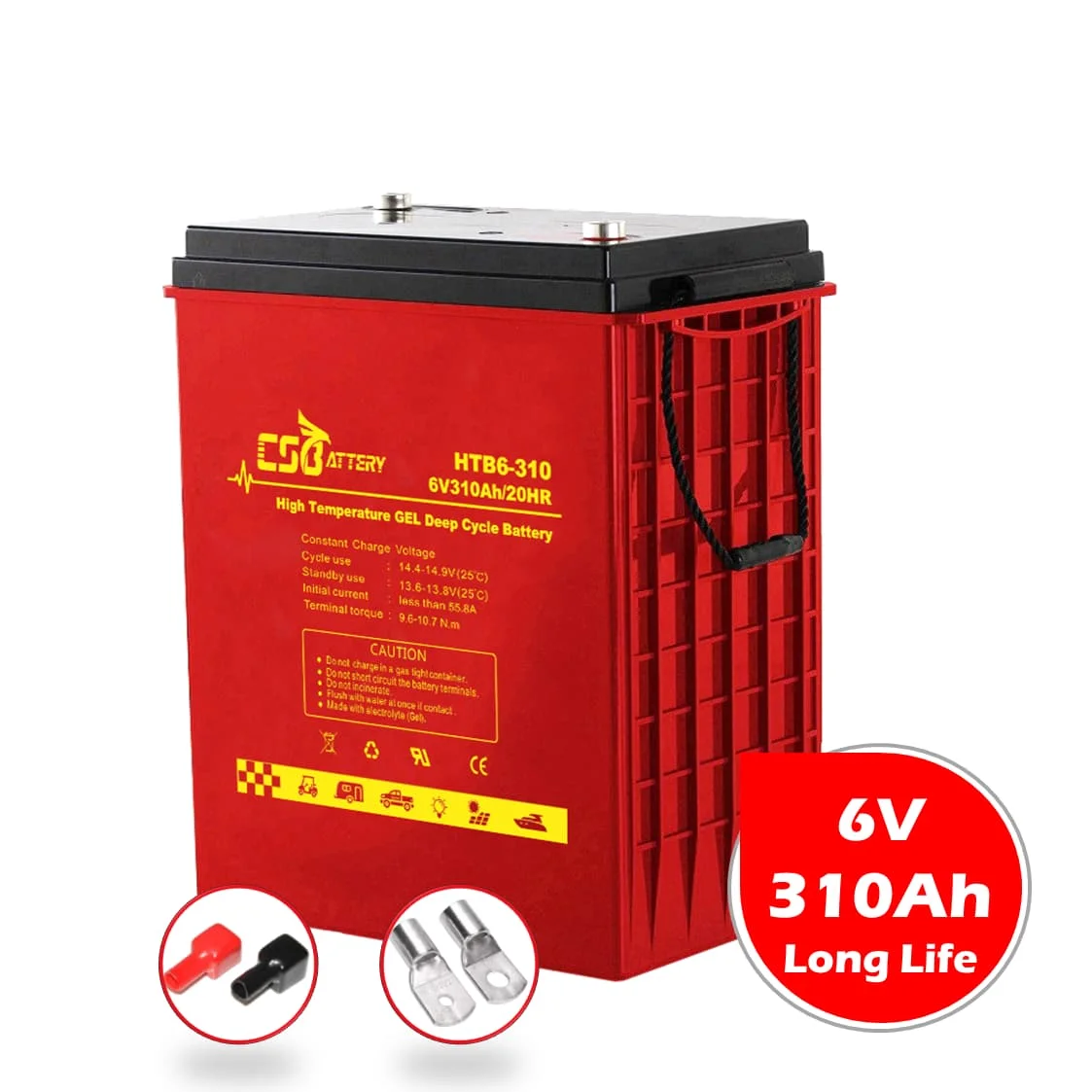 Китайская фабрика CSBattery 6V310Ah высокотемпературная гелевая батарея-домашняя солнечная система Ava