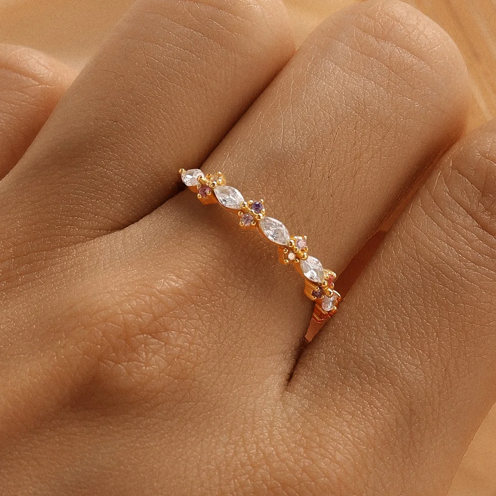 2024 best selling zircon 925 sterling silver and plated 18k gold 7mm diamond couple engagement rings