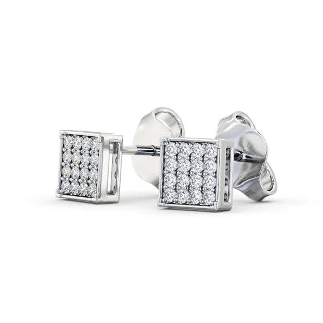 2023 Best selling Custom fine jewelry 0.20 CTW Square Lab Grown Diamonds Stud Earrings For Women Cluster Ladies Accents Earrings