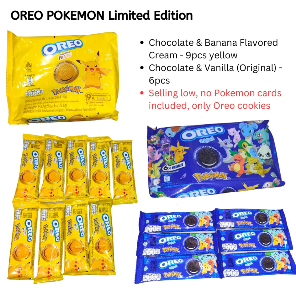 Cadbury Ooreo 180gr шоколадный пирог эксклюзивный 30 г Pikachu банановое печенье ограниченным тиражом с яичным вкусом Бесплатная карта в комплекте