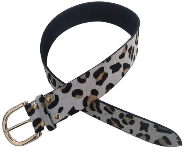 Fancy Animal Print Genius Leather Belt with Custom Length Luxury & Casual Custom Design Printed Golden Buckle & Metal Material