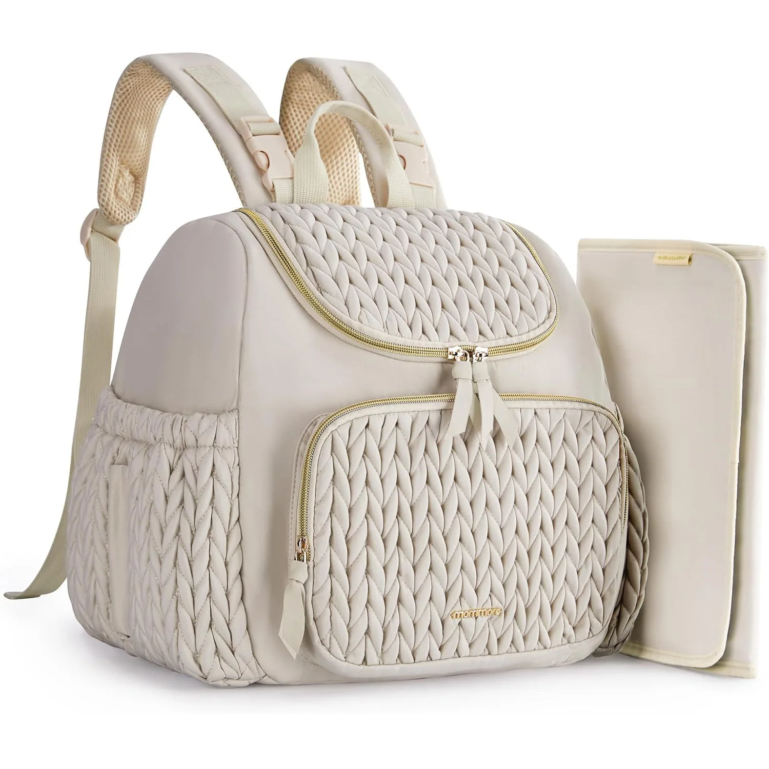 OEM Fashionable Custom Small Portable Nylon Travel Baby Nappy Bag Mommy Diaper Backpack With Changing Mat