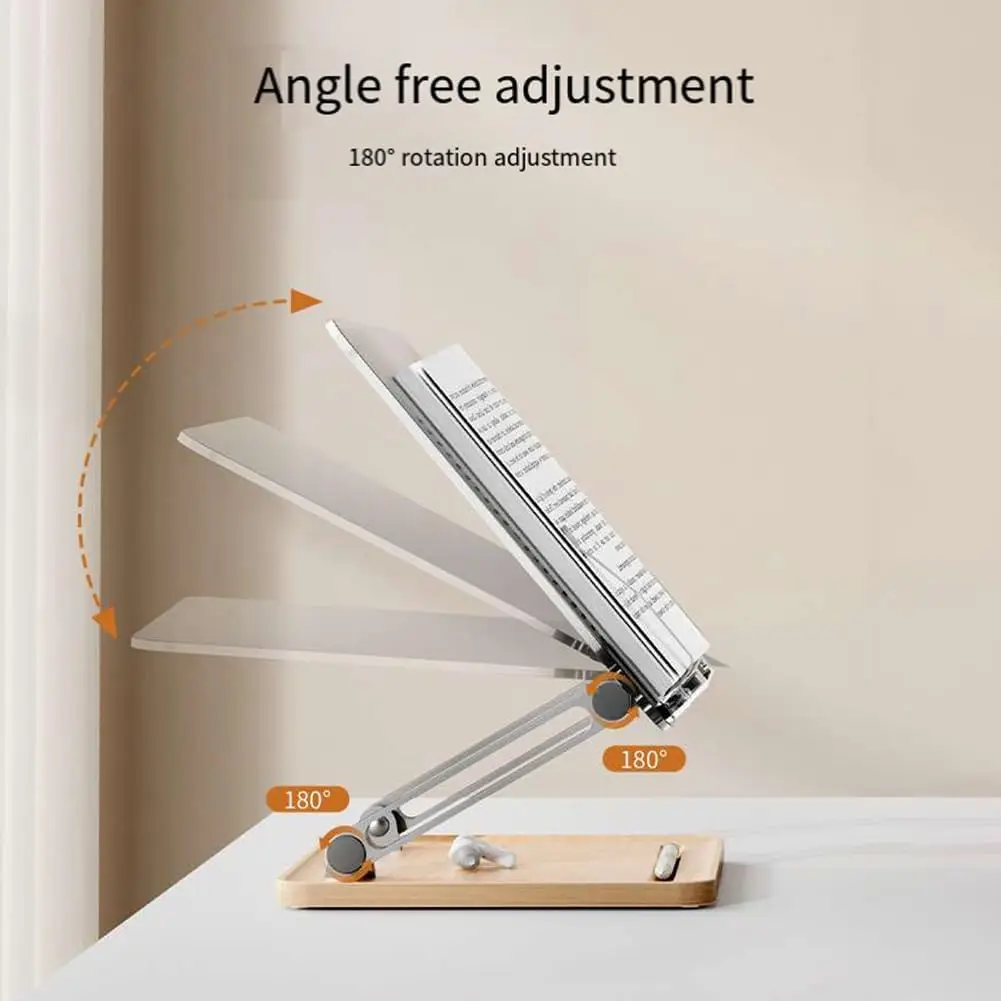 Adjustable Foldable Desktop Riser for Laptop Acrylic Book Stand Holder for Reading with Pen Slot with Page Clips