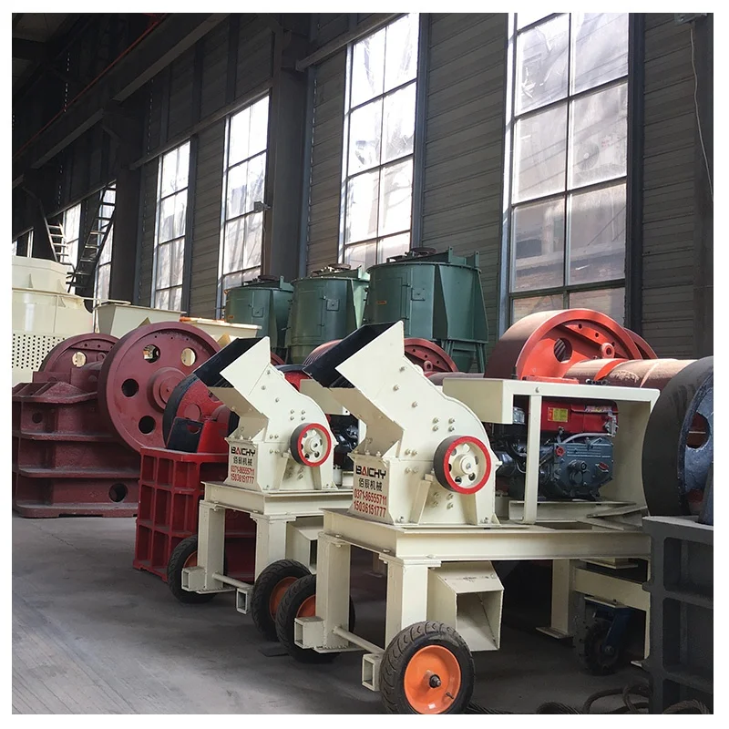 Portable Mini Gravel Crusher Machine Price, Diesel Engine Mobile Hammer Crusher, Gold Coal Clay Brick Concrete Hammer Crusher