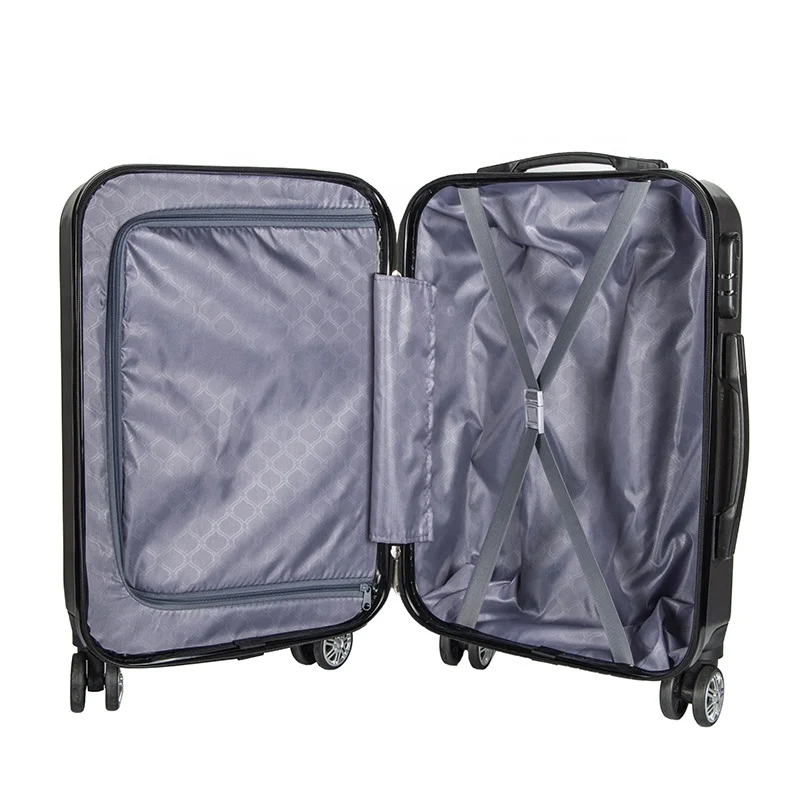 Abs zipper luggage design travel aluminum trolley case portable hard shell lightweight safety carry on suitcase