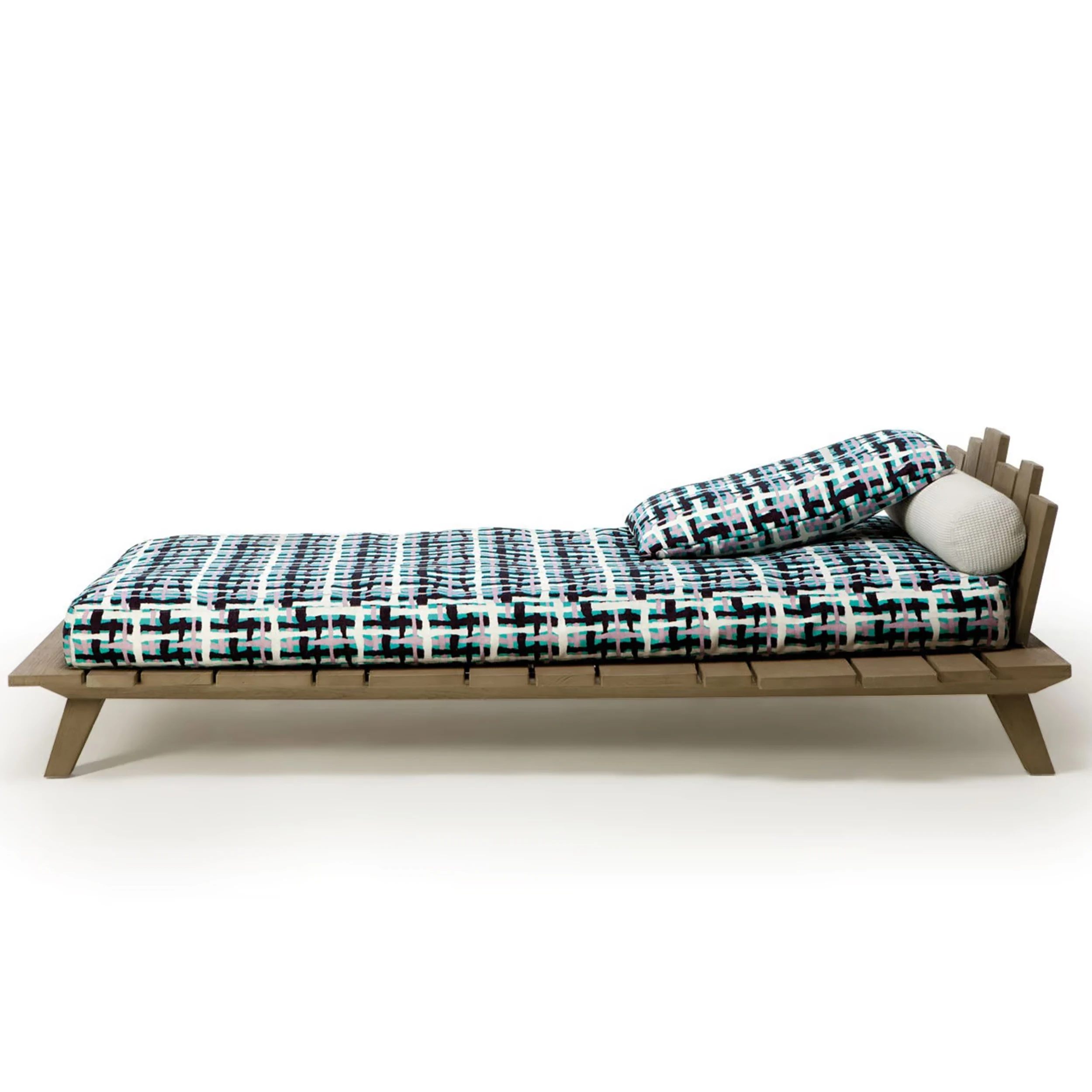 Modern Design Furniture Outdoor Sun Lounger Teak Wood With Cushion - Kiara