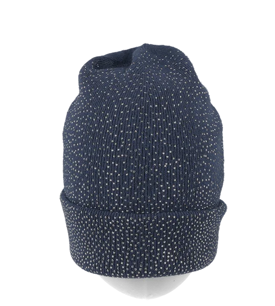 Сделанная в Италии простая гладкая Вязаная кашемировая шерстяная шапочка с камнями для модной женщины