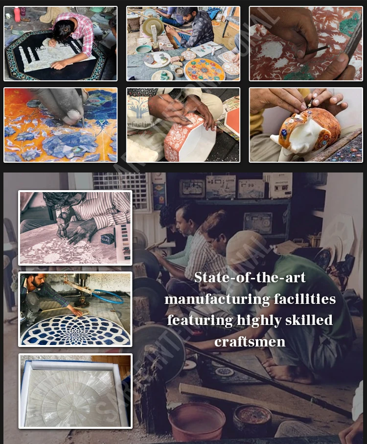 Best Quality 100% Natural Polished Marble Stone Tile Onyx Epoxy Self Adhesive Flooring Medallion Marble Inlay Flooring