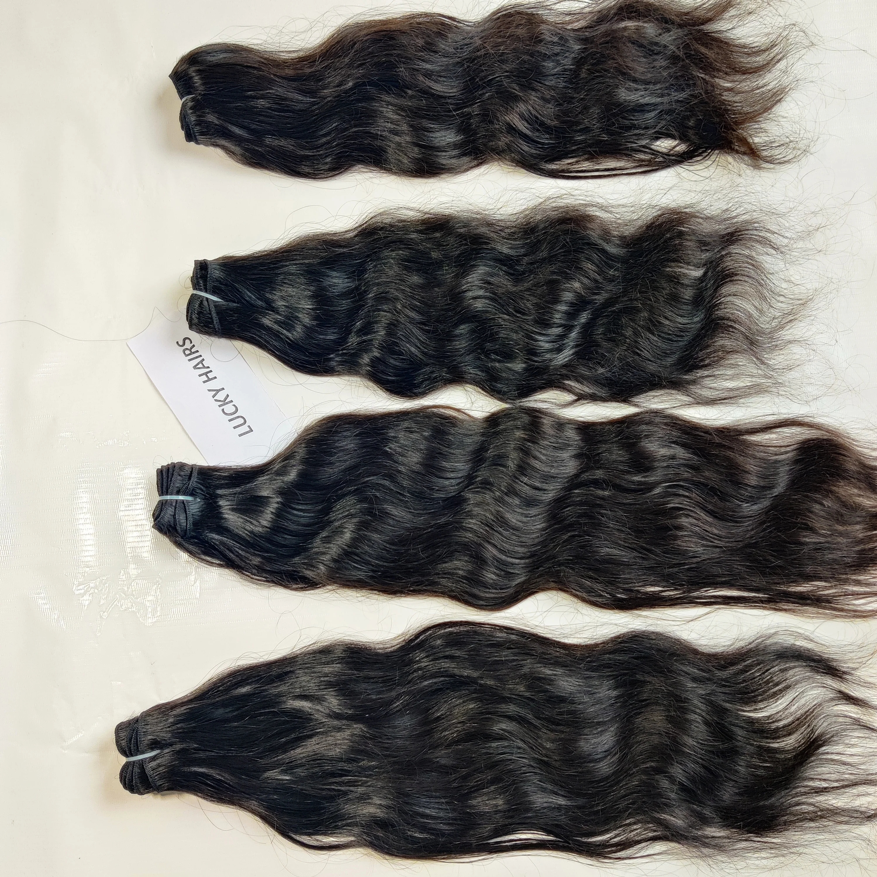 Raw indian temple hair Wavy Bundle Unprocessed Cuticle Aligned Virgin Indian Human Hair extensions