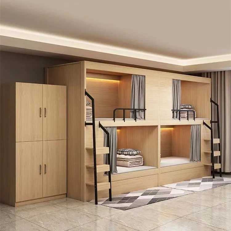 Hotel Bunk Bed Gaming Hotel All-inclusive Capsule Hotel Bed Apartment Furniture Set Student Dormitory Double Low Bed Customized