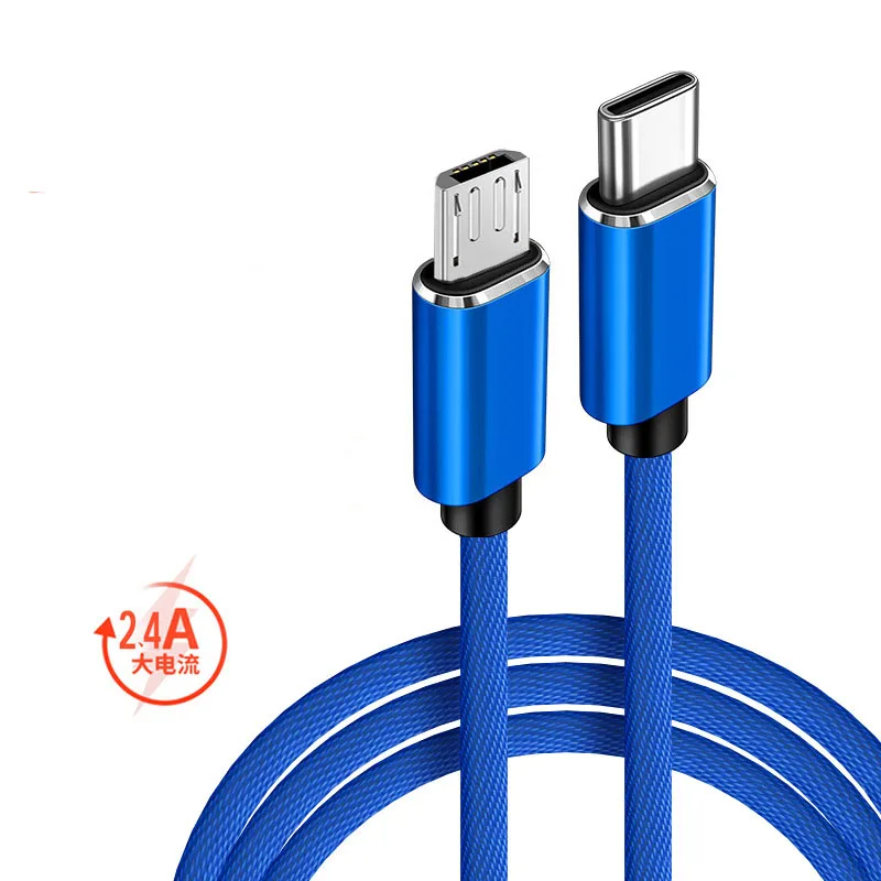 Micro to USB-C USB Cable OTG Braided Charger Data Sync Cord Charging Wire Adapter for PS4 Kindle Xbox Controller Android Phone