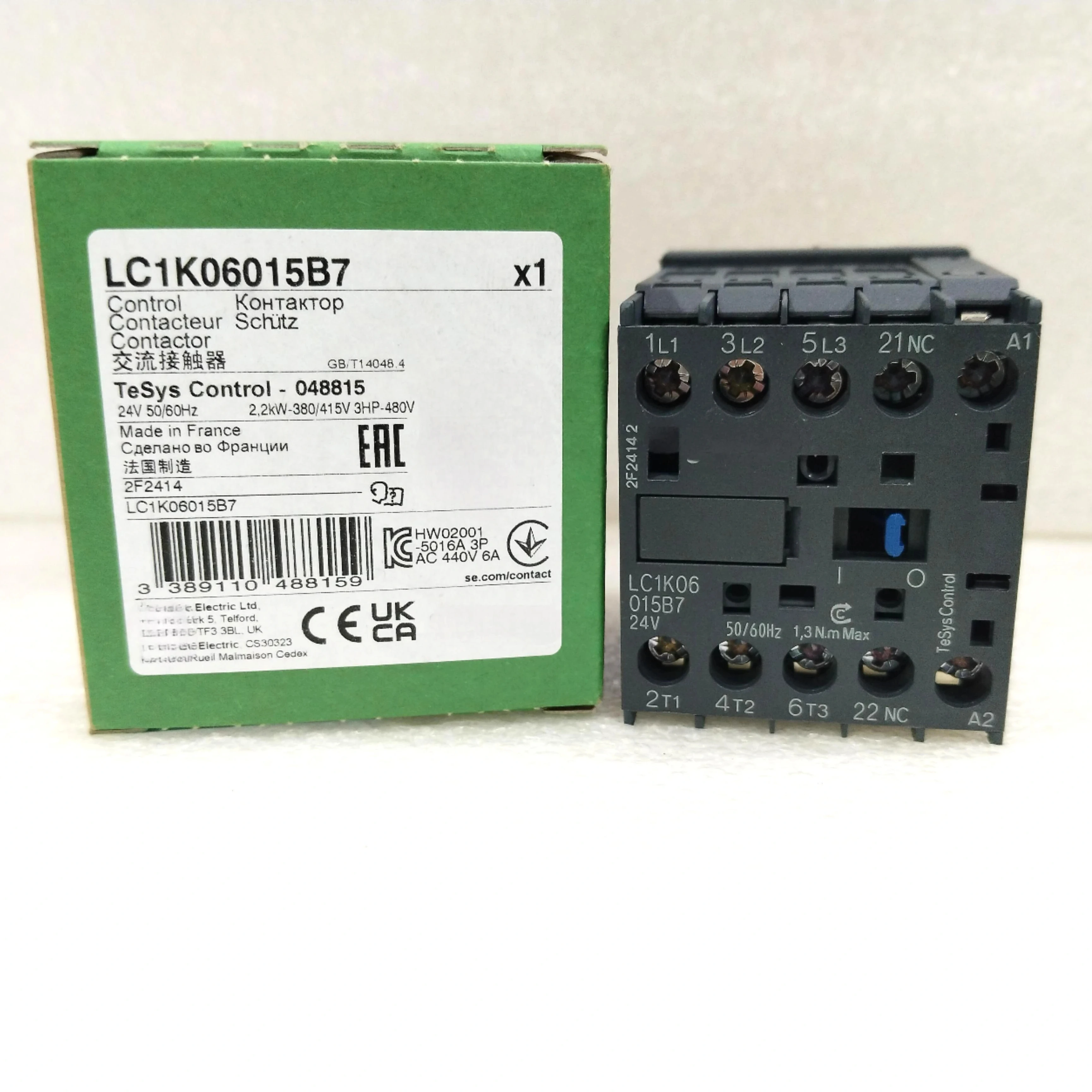 Новый оригинальный в наличии LC1K06015B7 TeSys K трехполюсный контактор 6A 24V 50/60Hz 3 NO сварочный штифт с печатной платой
