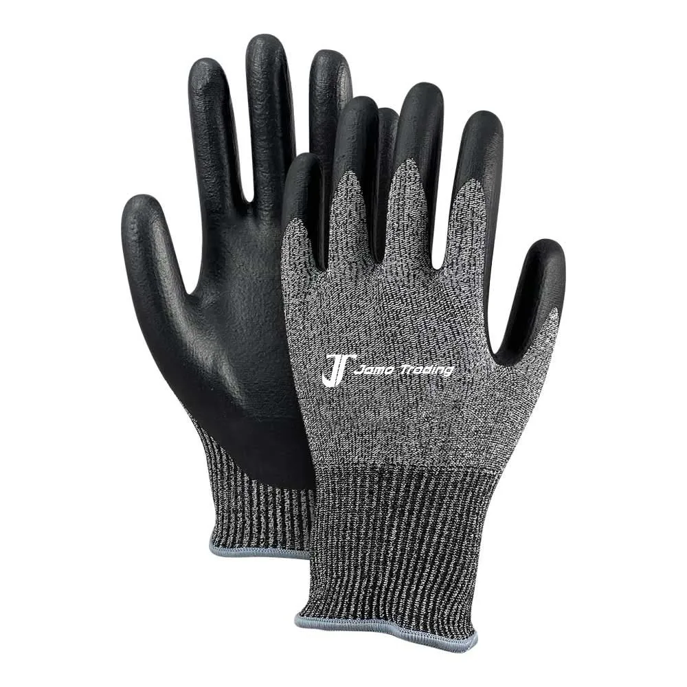 Factory Prize  Cut level 5 PU Grip Cut Resistant Gloves Cut Resistance Level 5 Knit Anti Cutting Gloves  leather Gloves