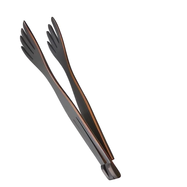 Premium Best Selling Wholesale Price Shiny Silver Wooden Wedding Salad Tongs Set Of 2 For Home Hotels And Restaurants