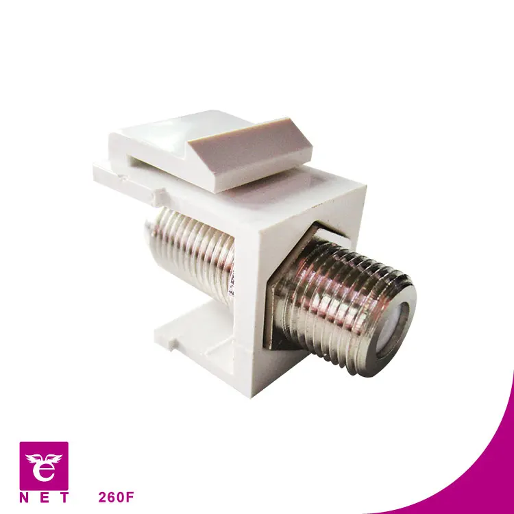 Gold-Plated Coaxial Keystone Jack Insert F Type Keystone Connectors