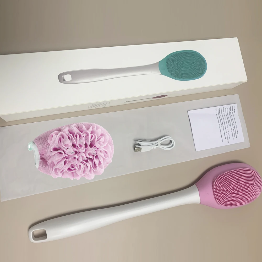 5 in 1 Multifunction Long Handle Electric Bath Back Body Cleansing Shower Brush Vibrating Massagebath brushes sponges scrubbers