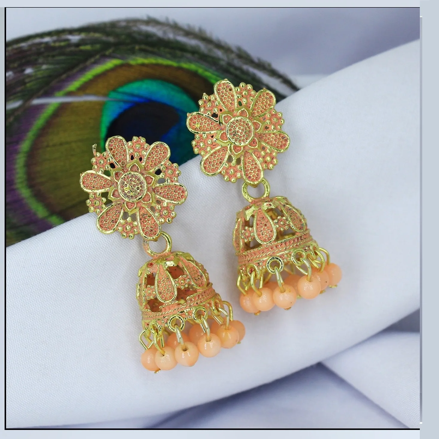 Серьги от производителя индо Западного Минакари ювелирные изделия Jhumka серьги с золотым покрытием на экспорт индийские Дубай