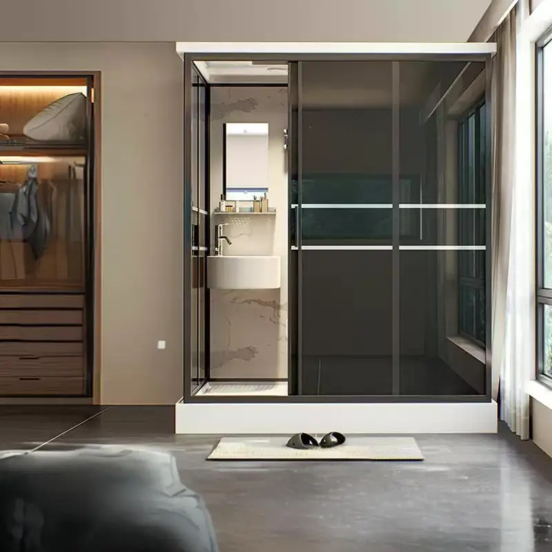 All-in-One Prefabricated Bathroom Unit Integrated Shower Toilet Modular Square Design for Hotel and Home