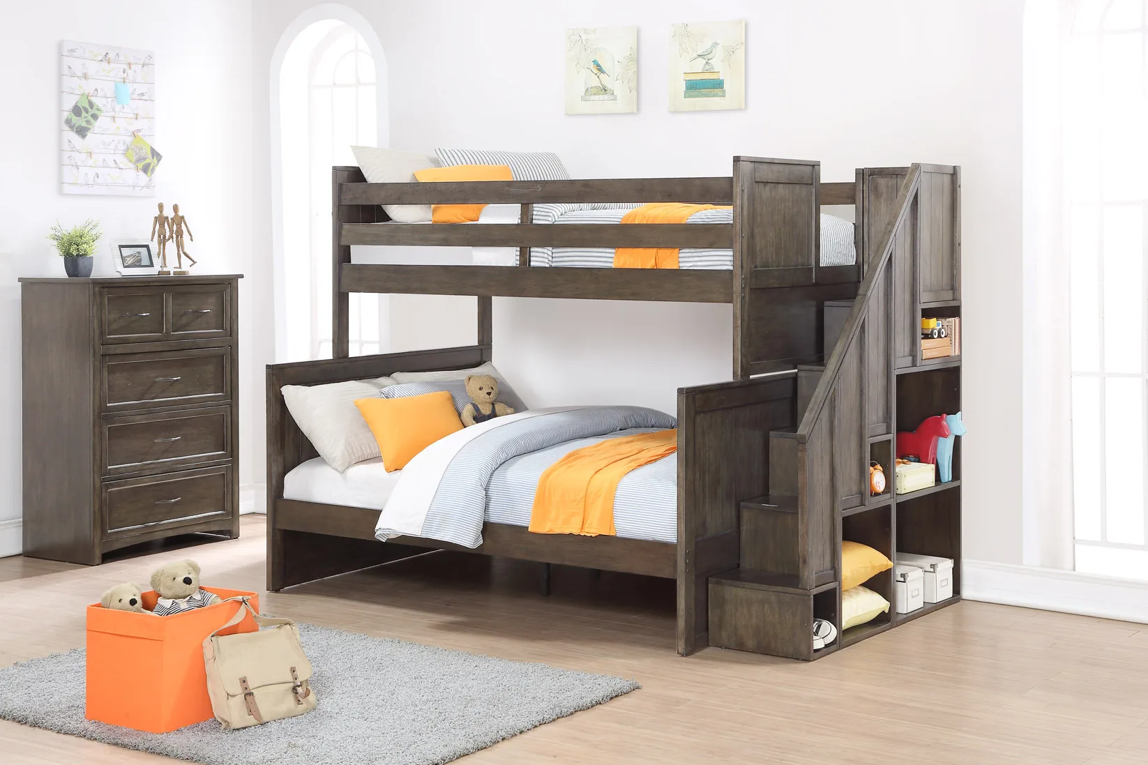 Bunk Bed With Storage Over Full Bed Custom Materials Hardwood Modern For Sale Kids Export Worldwide From Vietnam Manufacturer
