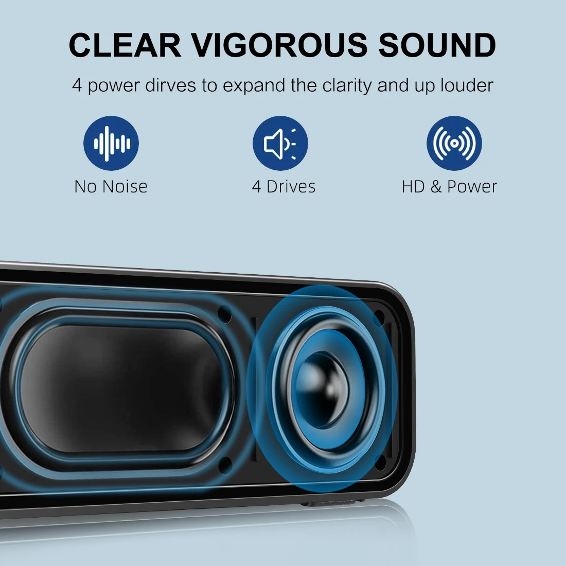 60Hz-15KHz Frequency Response 1200mAh Battery Capacity 10W Soundbar Wireless Surround Speaker at Best Price