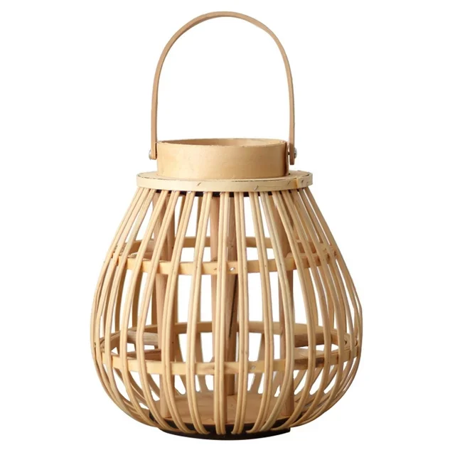 Hot Selling Eco-Friendly Rattan Bamboo Floor Lantern Decorative Candle Holders from Vietnam Home Living Room Handicraft Product