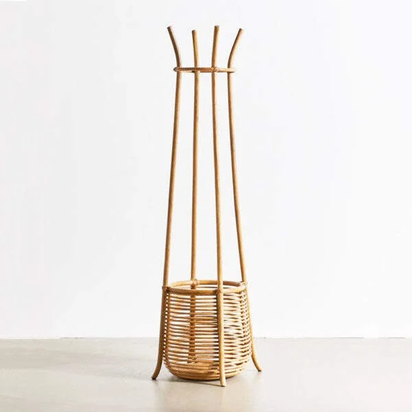 Wholesale Eco-friendly Natural Woven Rattan Clothes Hanging Rack Clothes Stand Rattan Clothes Rack Handicraft Furniture Vietnam