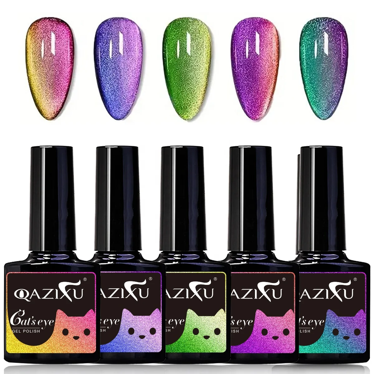 2024 New Launch 5 Colors Dreamy Galaxy Magnetic 5D Cat Eye Nail Polish Set Wholesale OEM private lambel for free design