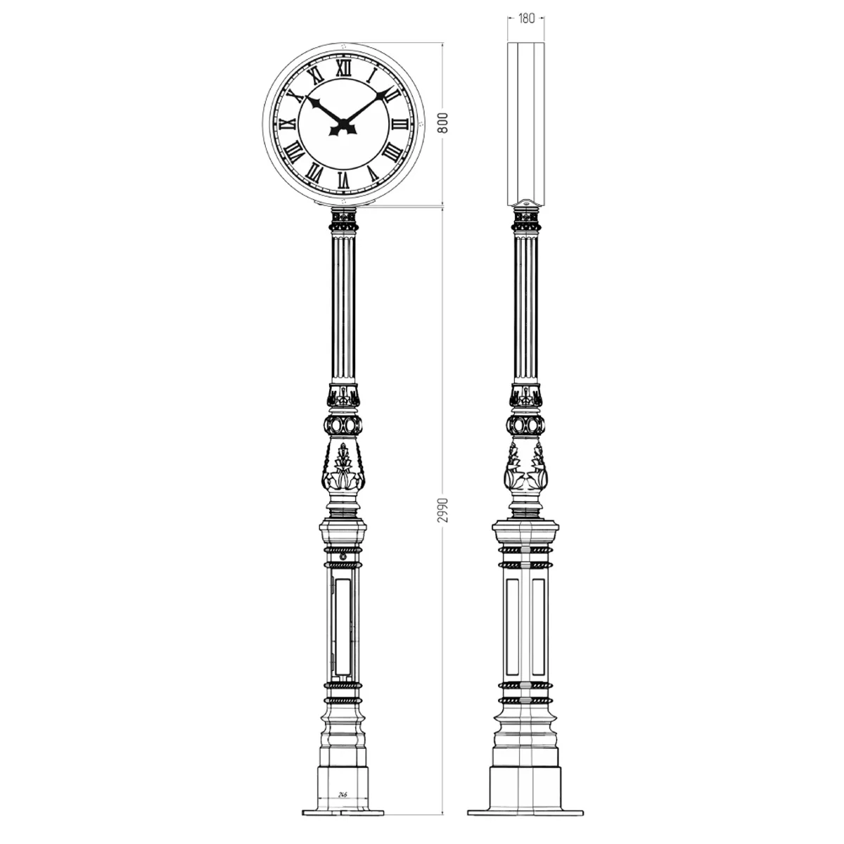 100% качество уличные часы D800 мм весы мощности 12 часов собственного производства