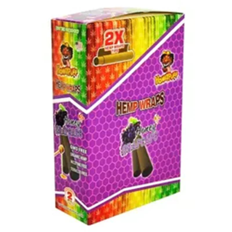 Factory Wholesale Honeypuff Fruit Flavored Hemp Wrapping Cigar Paper With Rolling Tips Single Package with 10 flavors