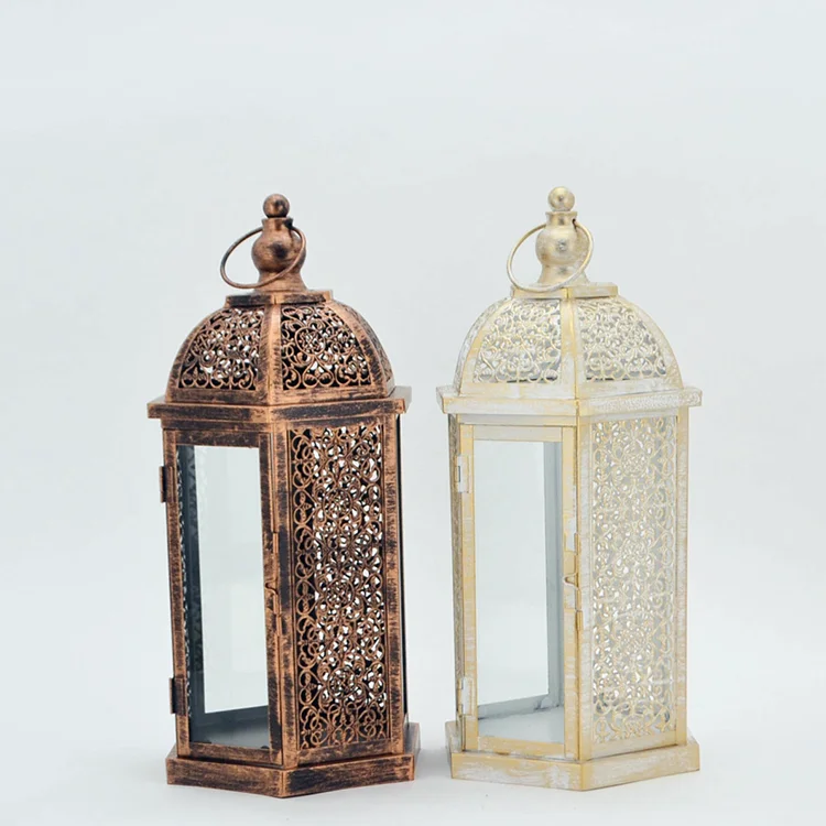 2022 wholesale lantern moroccan decorative Led candle modern lanterns Outdoor hanging metal lanterns