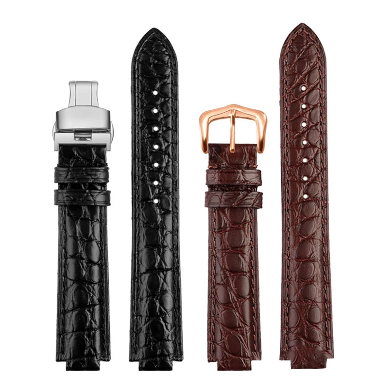 Suitable for Cartier blue balloon leather crocodile leather pin buckle watch strap accessories men and women band 18 20m