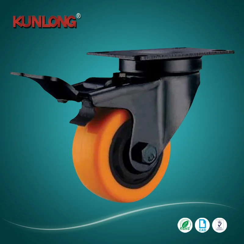 SK6-ZZ75108P High Quality Hardware Rotating Noiseless Swivel Caster With Rear Brake