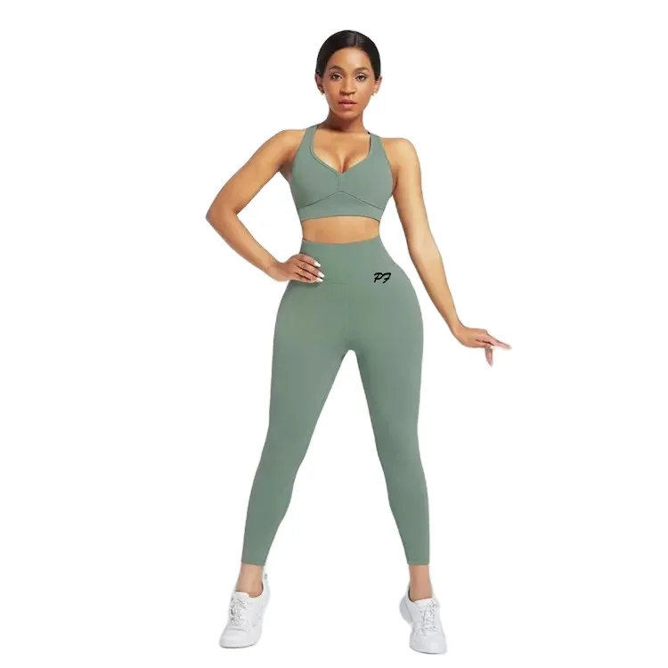 Best Selling Yoga Set Gym Fitness Clothing Women Sportswear Female Workout Leggings Top Sport Clothes Training Tights Yoga Suit