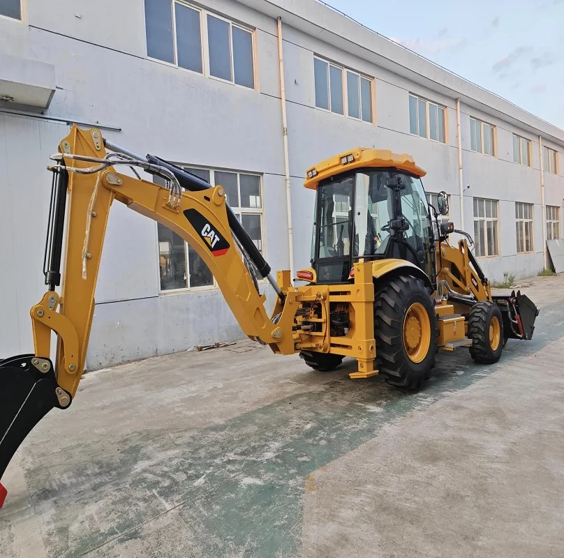 Дешевая цена б/у 4 колеса буксируемый экскаватор-погрузчик CAT 4x4 CE ISO одобренный для продажи