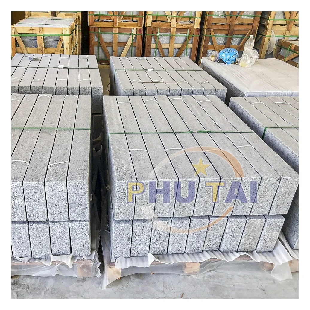 Vietnam Kerbstone Dark Granite Honed Flooring Tiles cheap granite by Phutai Vietnam