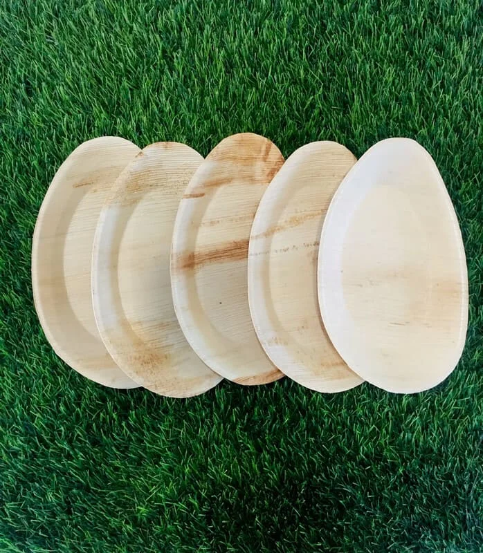 Disposable Palm Leaf Plates Birthday Party and Picnic 10 x 6.5 Inches Oval Shapes Plates USA UK CANADA