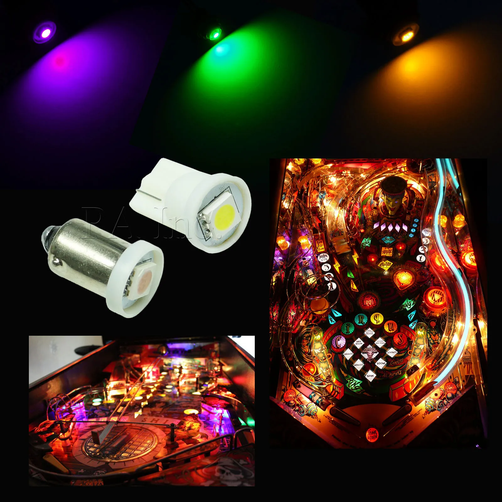LED #1893 #44 #47 #1847 1SMD Pinball Machine Bulb Warm White ba9s LED Light 6v PA