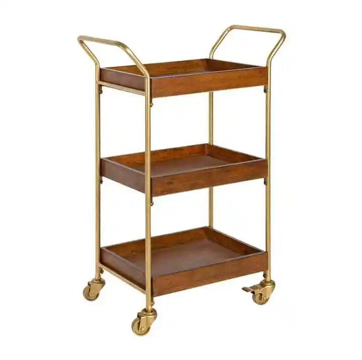 3 Tier Stainless Steel Utility Cart with Locking Wheel Trolley Utility Rolling Serving Catering Storage for Kitchen Restaurant