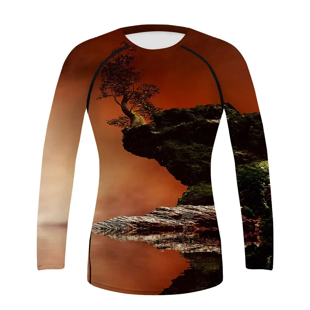 Top Trending 2022 Mens Fully Sublimated Rashguards Compression Wear MMA Bjj Grappling Rash Guards for Sale