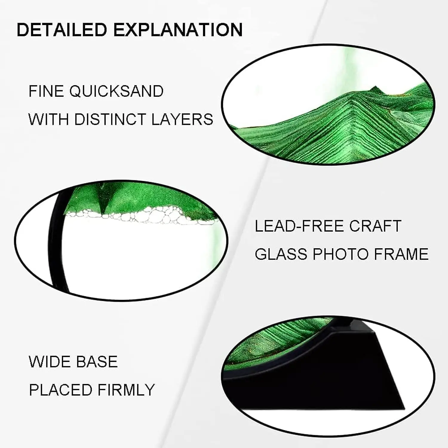 Moving Sand Art Sand Art Decor Picture Glass Liquid Wall Painting 3D Deep Sea Sand scape Natural Landscape in Motion Display