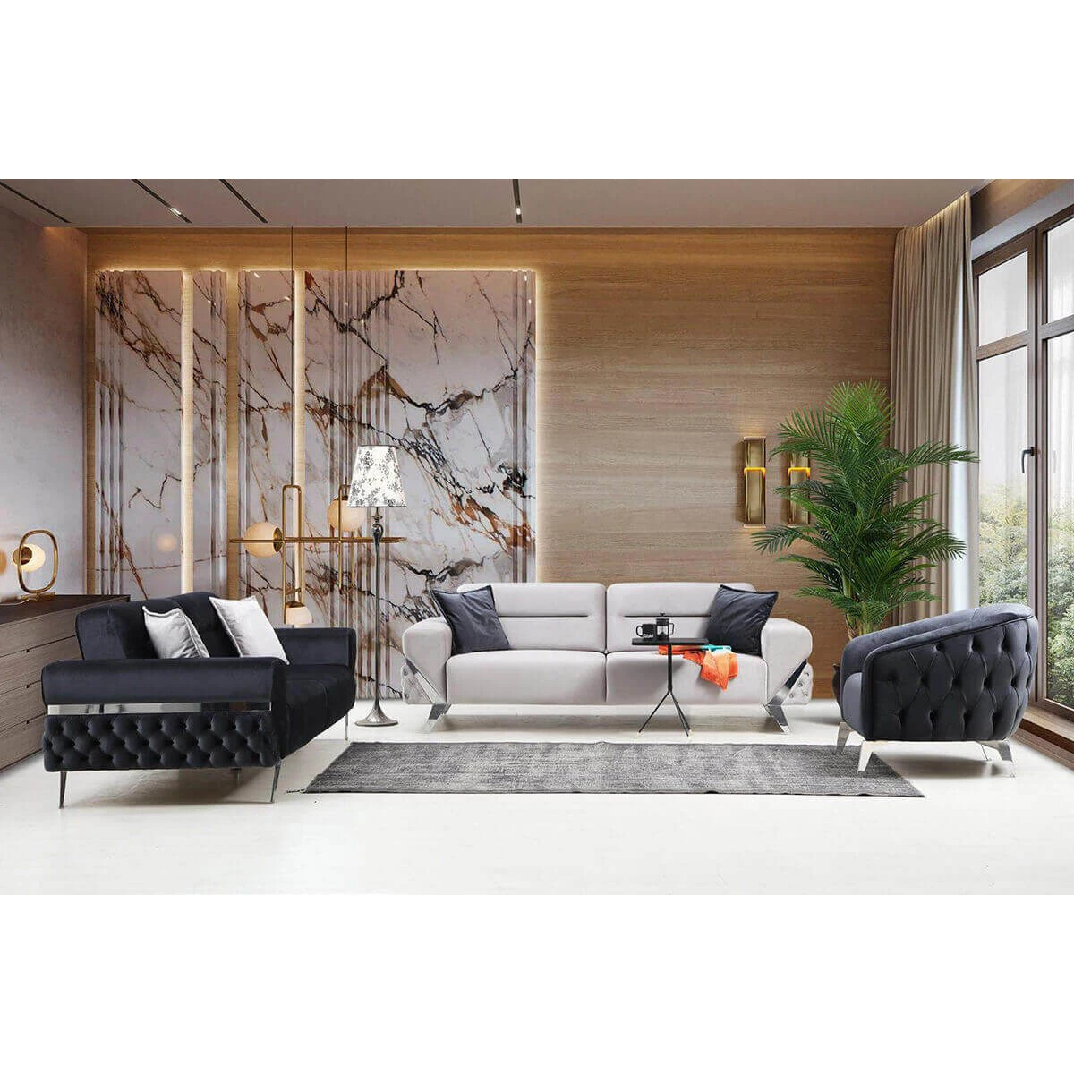 wooden Sofa Armchairs Living Furniture economic Wholesale Couch Velvet hygenic Seat Set Style Fabric Packing Room (ider Planet)
