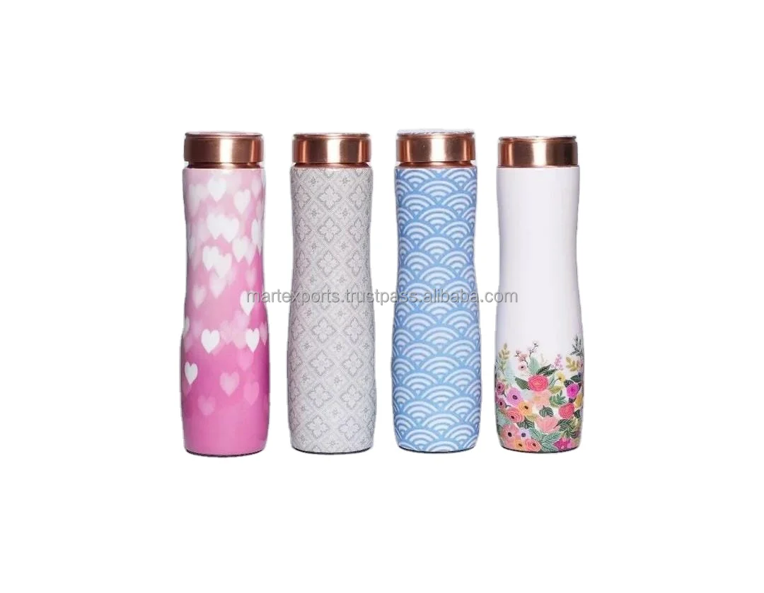 Top Seller Copper Curve Printed Water Bottles in Designer Prints available with best price and Premium Quality free, reusabl