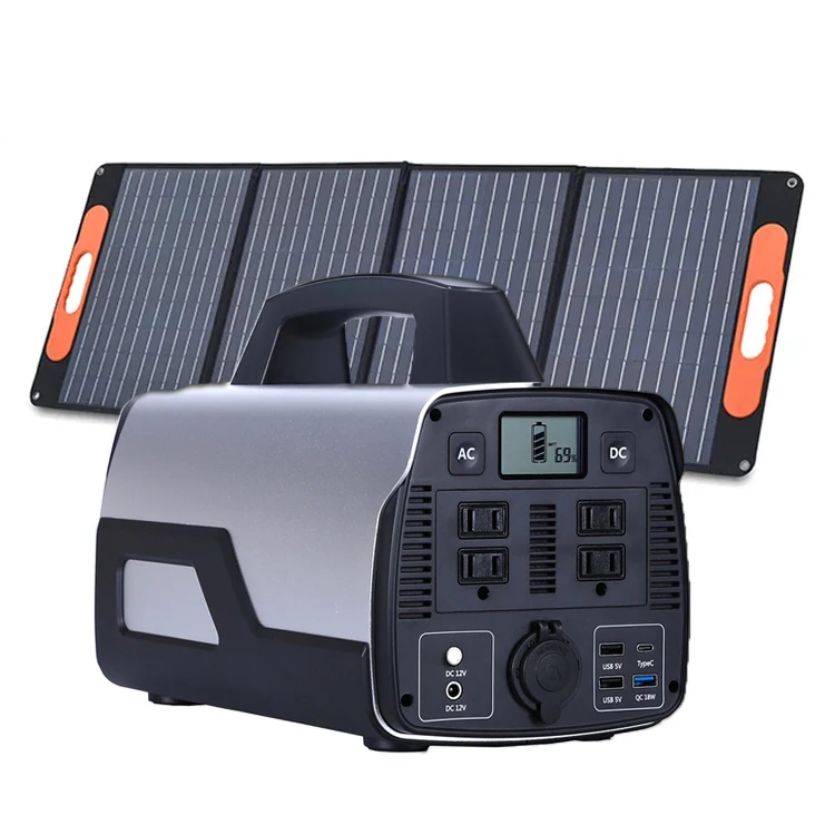 300W 500W Mobile Solar Generator System with foldable Solar Panel Include for Home Outdoors Camping Portable Power Station